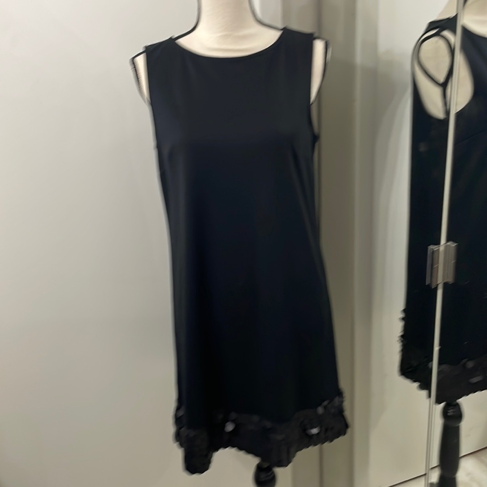 Black cotton sleeveless dress